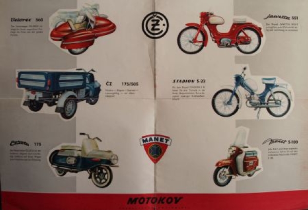 Jawa Manet Motorbike Modelprogram 1960 Motorbikebrochure (8166)
